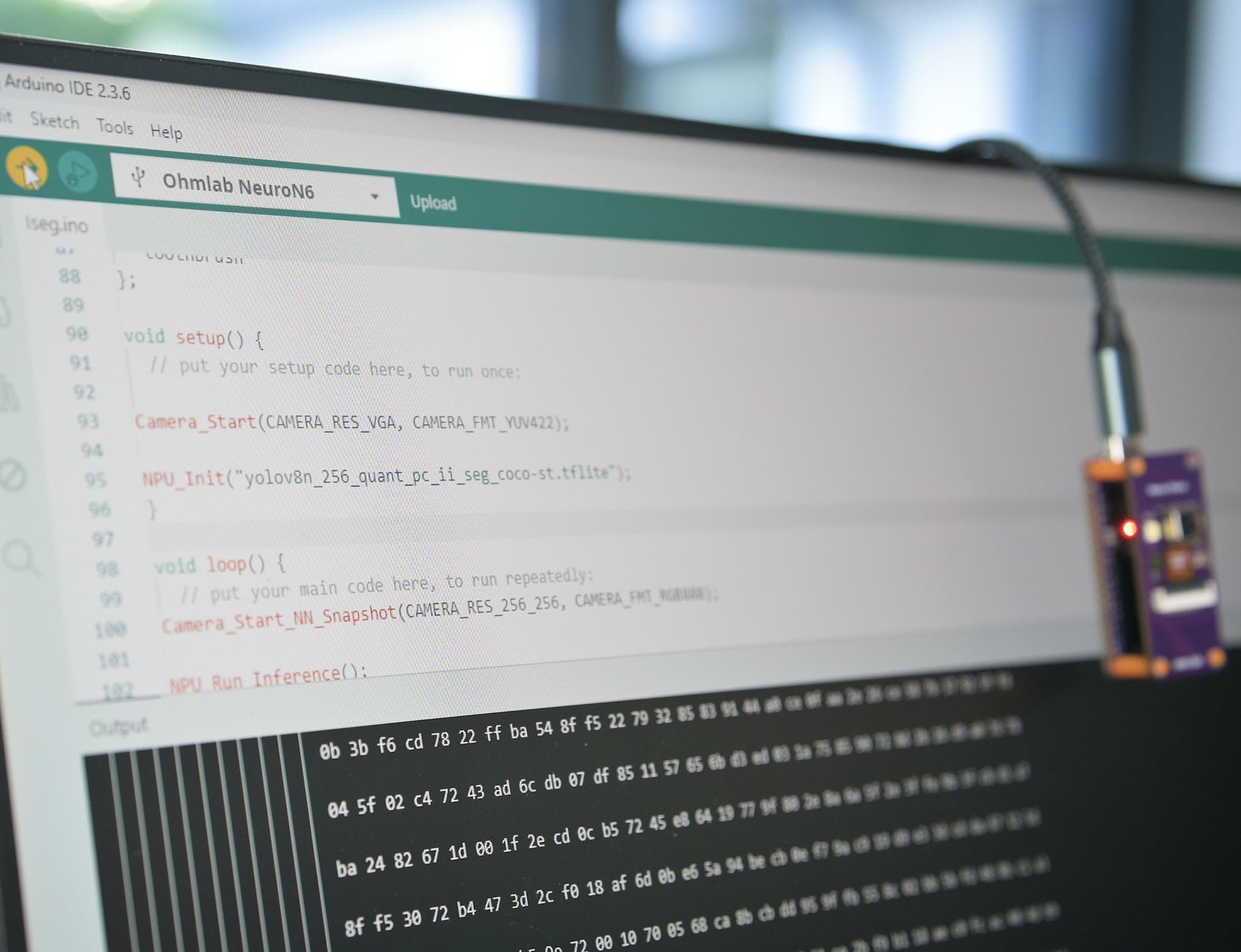 Neuro N6 sketch running in the Arduino IDE